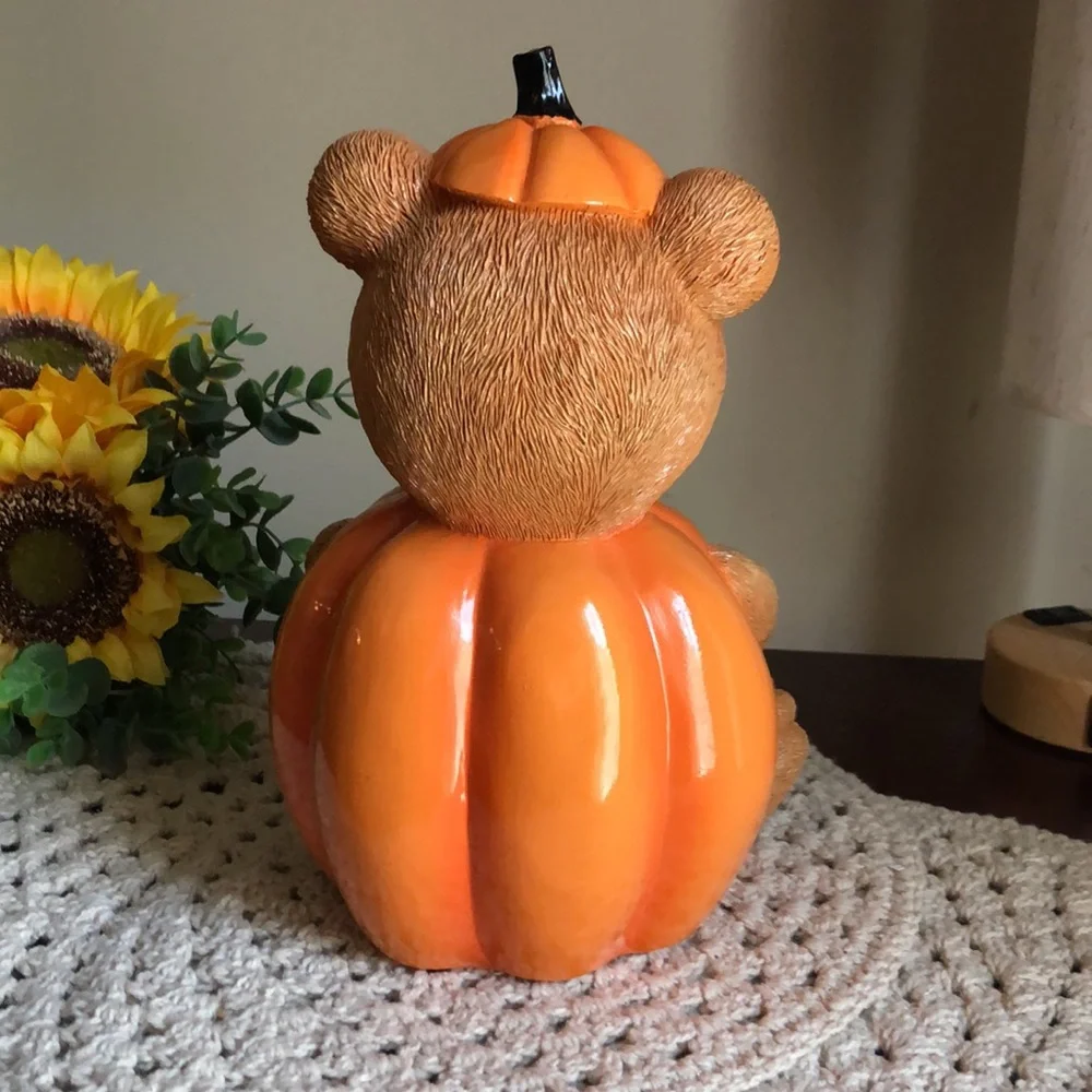 Resin PUMPKIN Teddy Bear Halloween Home Decor - Picture 8 of 9
